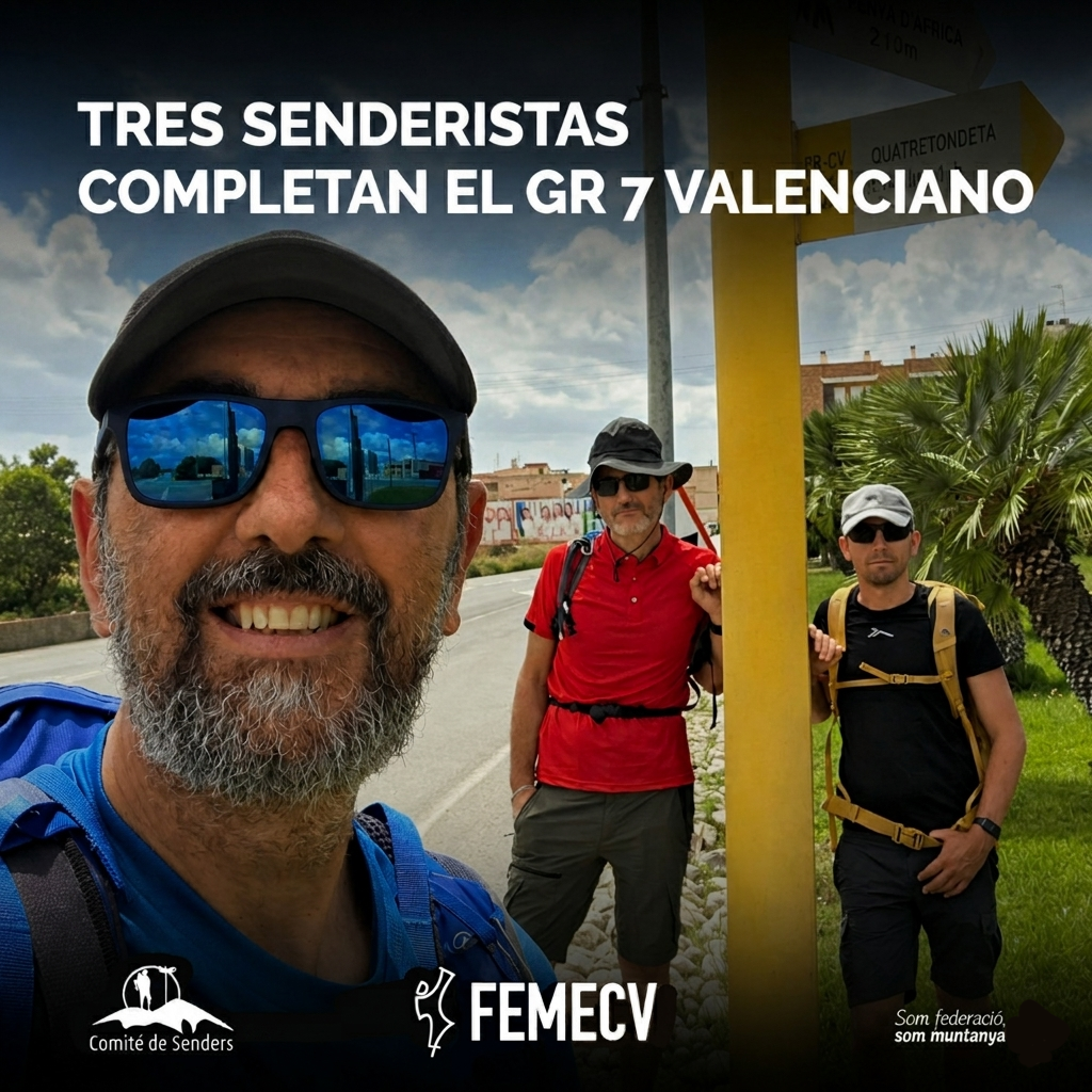 Tres senderistes completen el GR 7 valencià