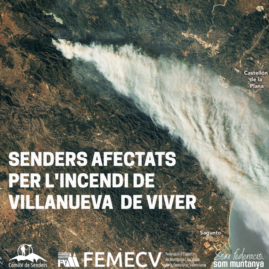 Senderos afectados por el incendio de Villanueva de Viver