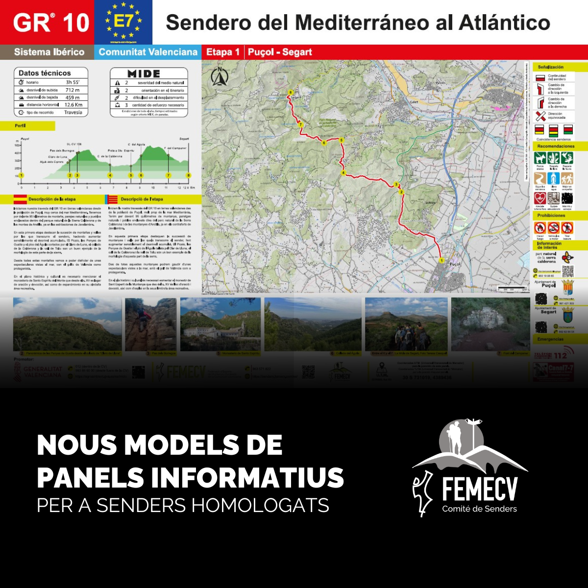 Nuevos modelos de paneles informativos para senderos homologados