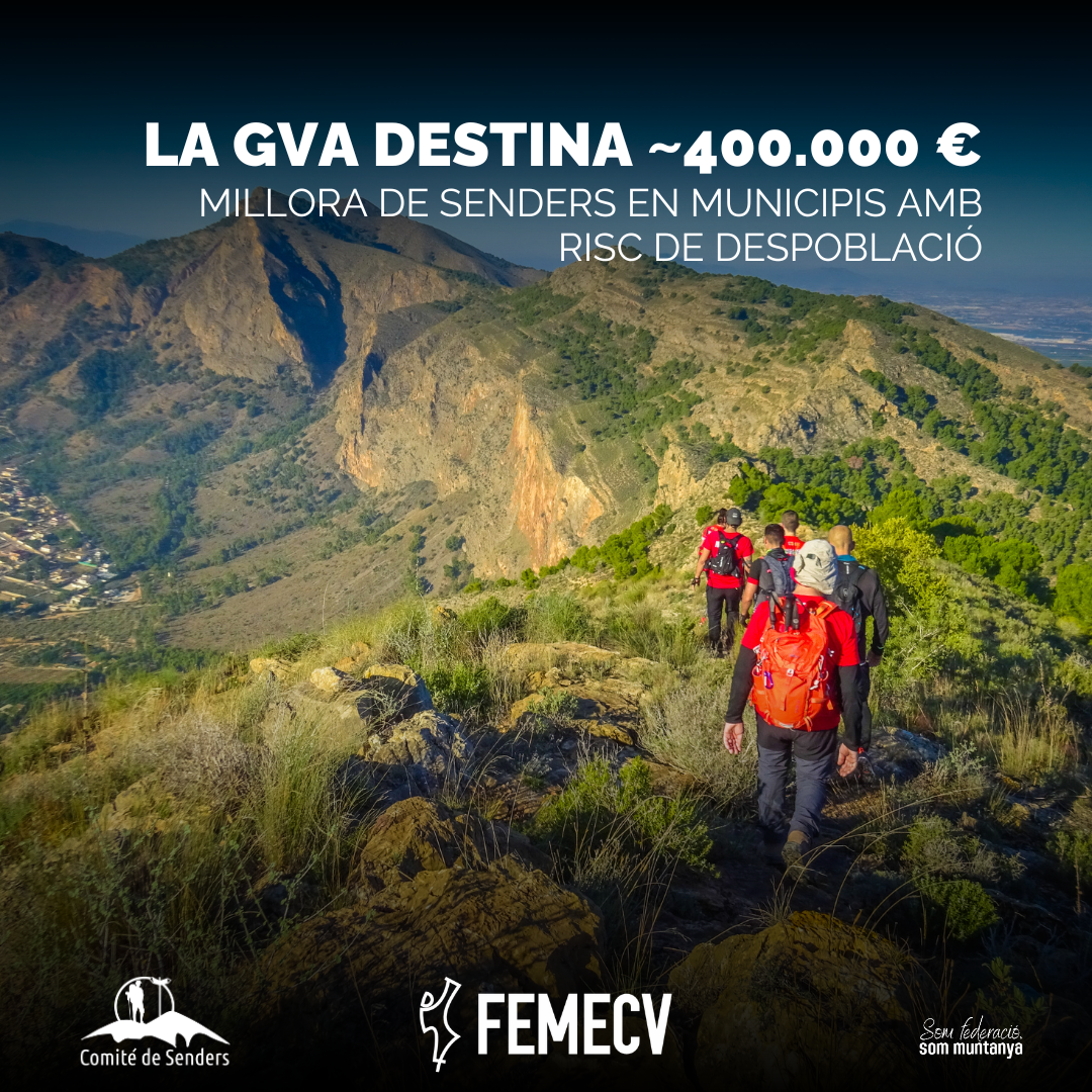 La Generalitat destina cerca de 400.000 euros a mejorar senderos en municipios con riesgo de despoblación